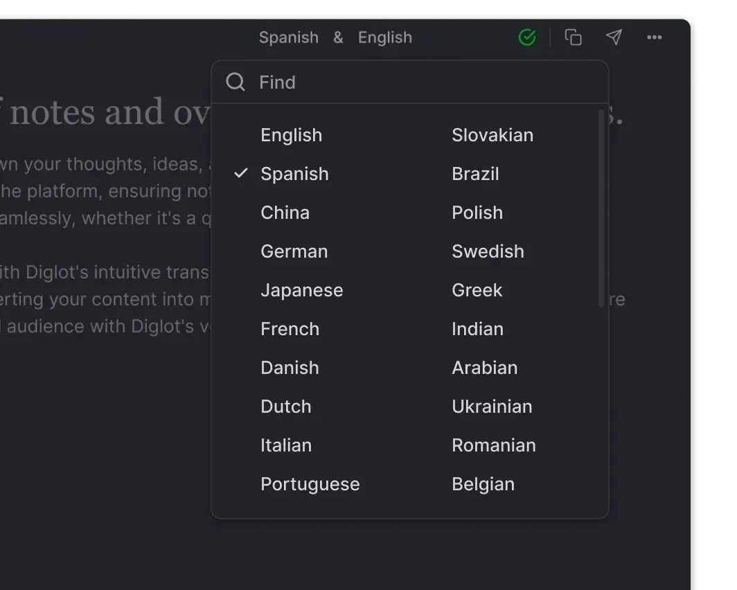 Translation in context in Diglot.ai