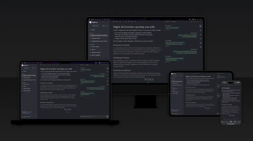 Diglot.ai is Multiplatform App