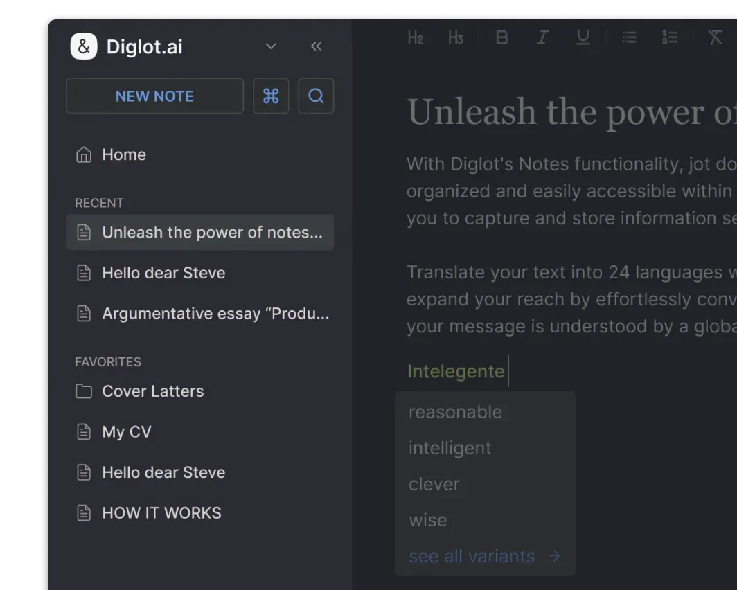 Diglot.ai Documents