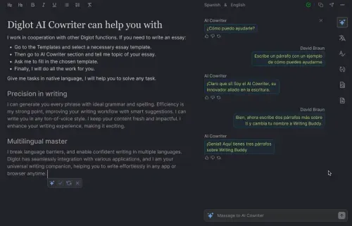AI Assistant for Writing App