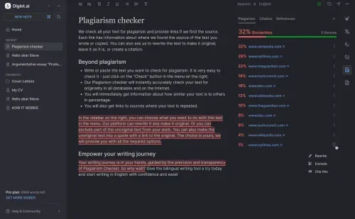 Review originality and fix flagged overlap before submission or publishing.