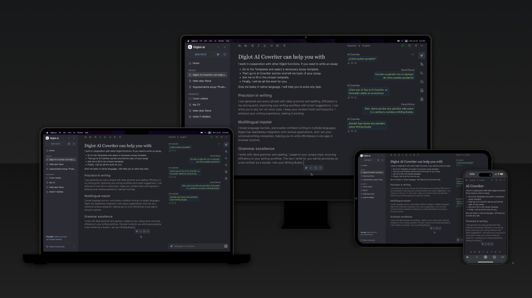 Diglot.ai is Multiplatform App